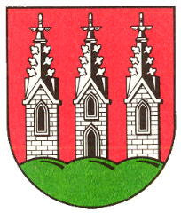 Die Fahne der KLeinstadt Kirchberg (Sachsen)  im Landkreis Zwickau