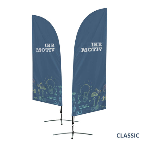 Beachflag Doppelseitig für Innenraum