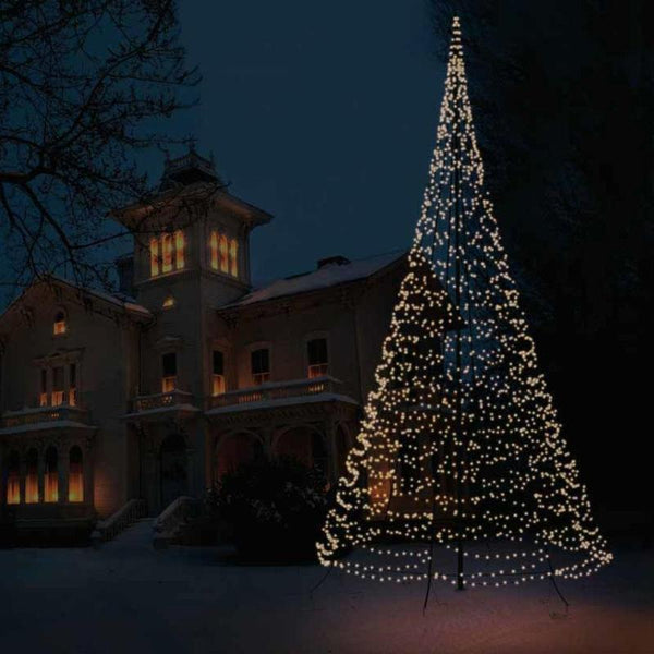 Weihnachtsbaumbeleuchtung für Fahnenmast - warm weiß