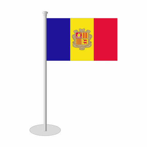 Andorra mit Wappen Tischfähnchen