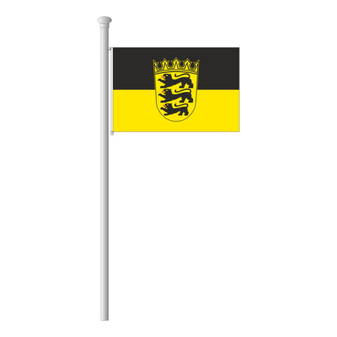Baden-Württemberg mit Wappen Flagge Querformat