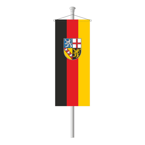 Saarland mit Wappen Bannerfahne