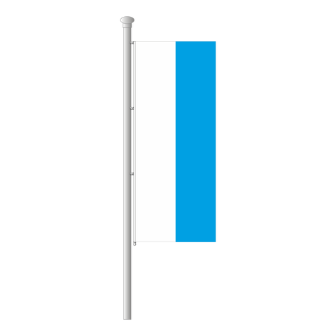 Bayern weiß-blau ohne Wappen Hissfahne im Hochformat