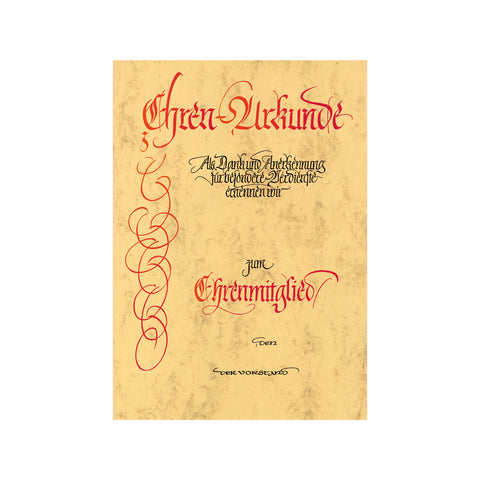Ehrenurkunde mit Lagertext Nr. 11
