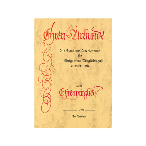 Ehrenurkunde mit Lagertext Nr. 45