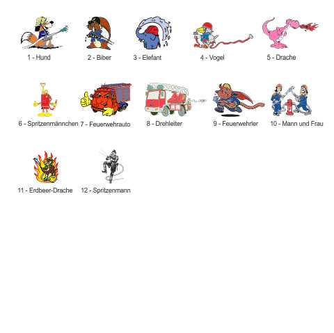 Urkunde mit lustigem Feuerwehrmotiv
