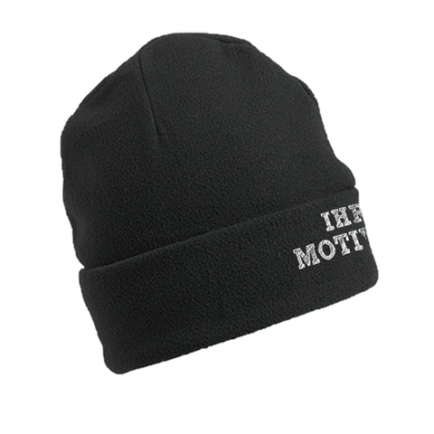 Warme Fleecmütze in Schwarz mit Krempe