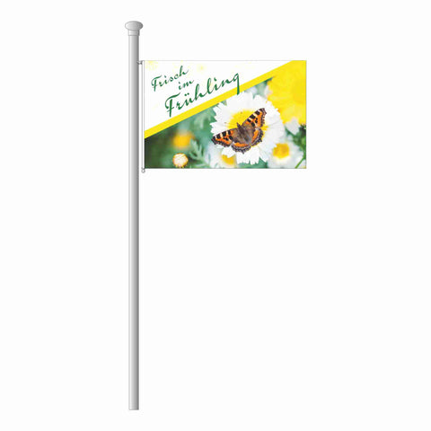 Frühlingsfahne - Frisch im Frühling Hissflagge im Querformat