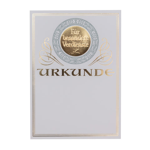 Urkunde Goldfolie Für besondere Verdienste