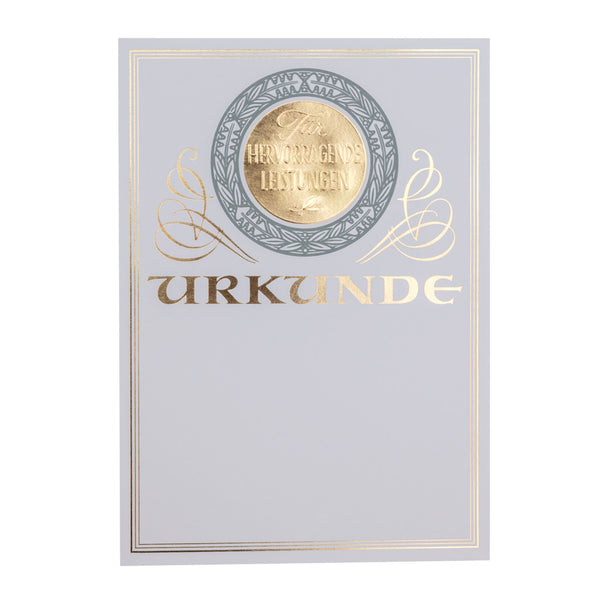 Urkunde Goldfolie Für herausragende Leistungen