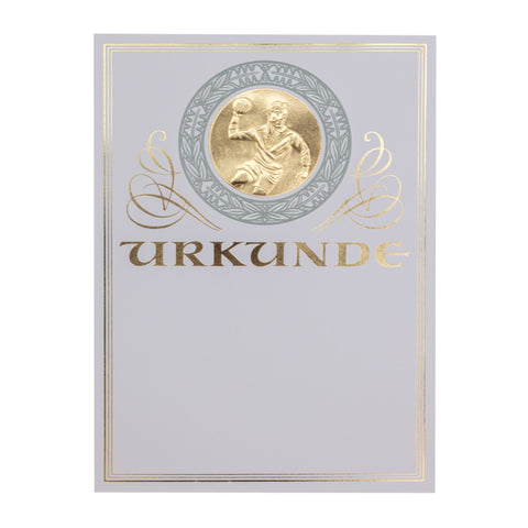 Urkunde Goldfolie Handballmotiv