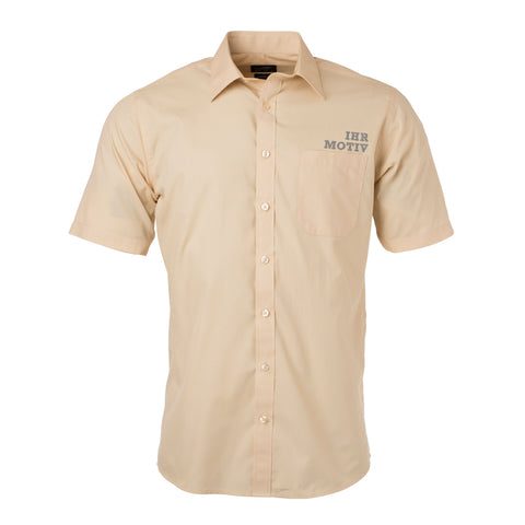 Preisgünstiges Popeline-Hemd mit kurzen Ärmeln in der Farbe stone