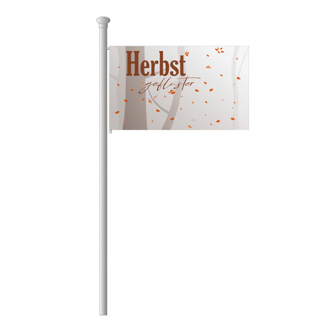 Hissflagge im Querformat "Herbst geflüster - Laub fällt"