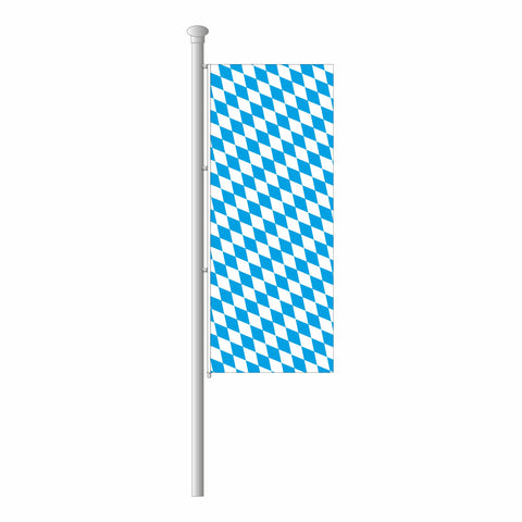 Hissfahne mit bayerische Raute (weiß/blau)