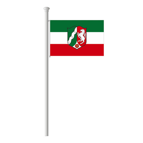 Nordrhein-Westfalen mit Wappen Flagge