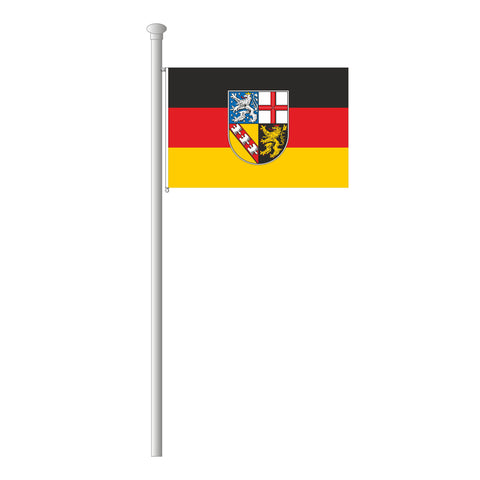 Saarland mit Wappen Flagge Querformat