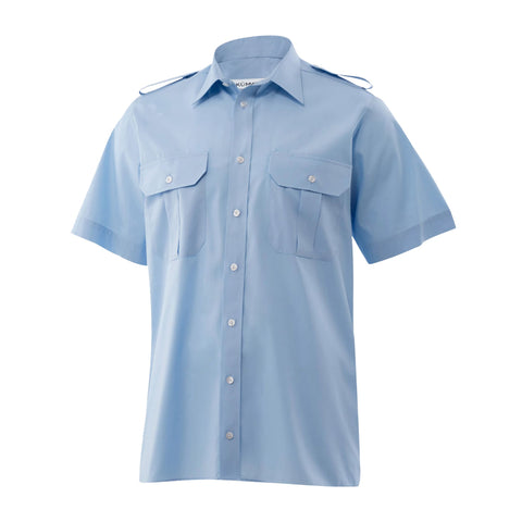 Pilotenhemd mit Schulterklappen in Hellblau