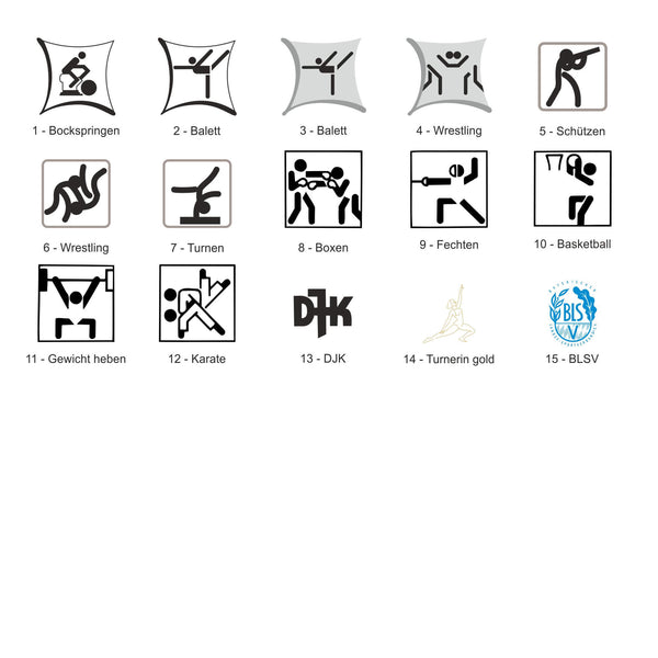 Auswahl von Motiven aus dem Indoor-Sport Bereich