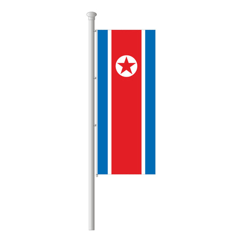 Nordkorea Hissfahne im Hochformat