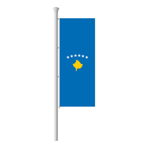 Kosovo Hissfahne im Hochformat
