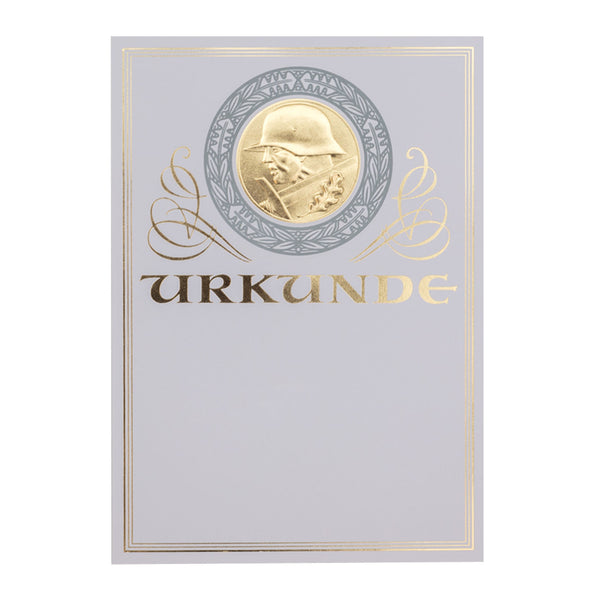 Urkunde Goldfolie Soldatenmotiv