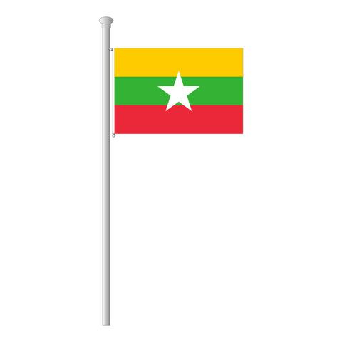 Myanmar Flagge Querformat