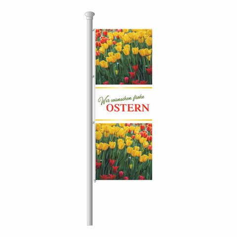 Osterfahne - Tulpen Hissfahne im Hochformat