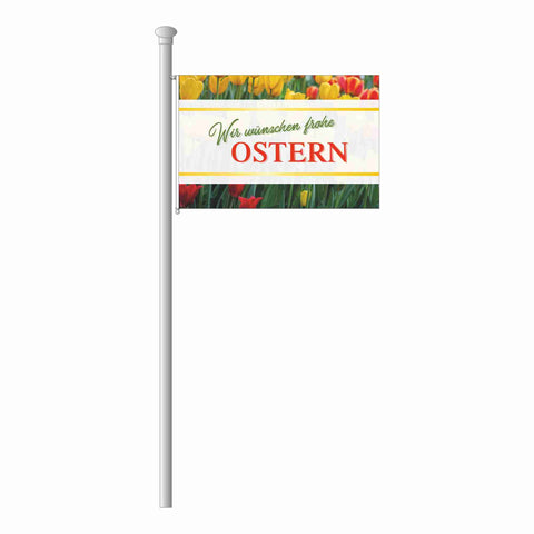 Osterfahne - Tulpen Hissflagge im Querformat