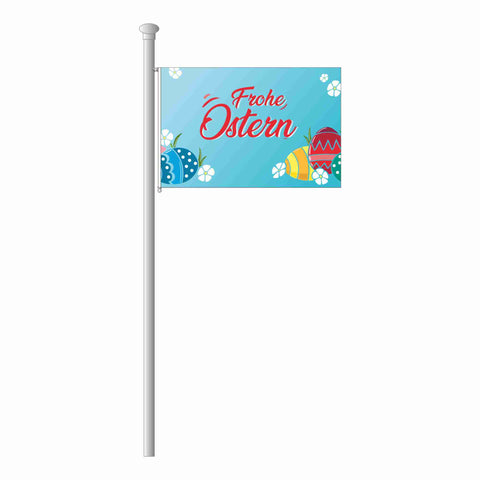 Osterfahne - blau Hissflagge im Querformat