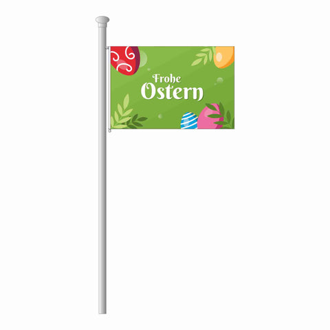 Osterfahne - frohe Ostern Hissflagge im Querformat