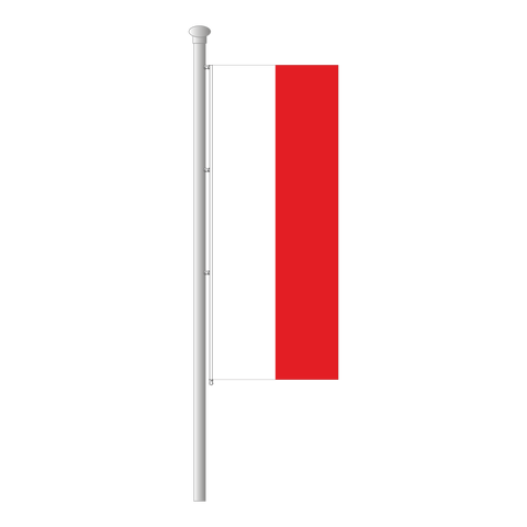 Polen Hissfahne im Hochformat