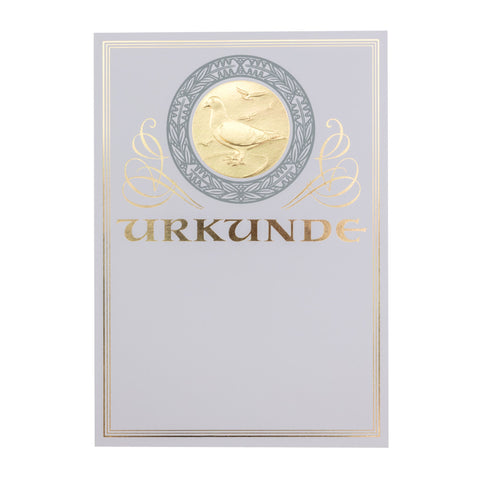Urkunde Goldfolie Reisetaubenmotiv