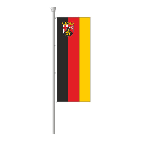Rheinland-Pfalz mit Wappen Hissfahne im Hochformat