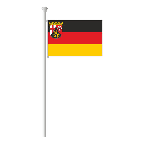 Rheinland-Pfalz mit Wappen Flagge