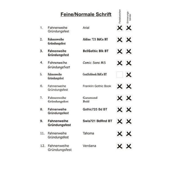Bedruckte Festabzeichen