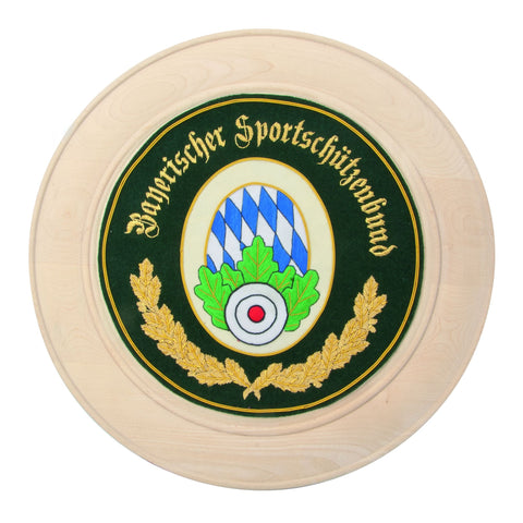 Handgestickte Schützenscheibe Motiv BSSB