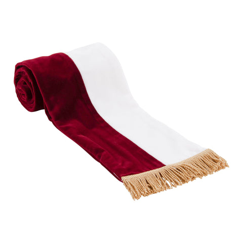 Schulterschärpe Samt rot/weiß