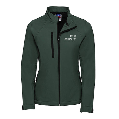 Atmungsaktive Softshelljacke für Damen in Basicfarben erhältlich