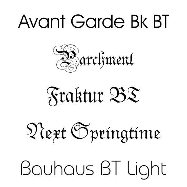 Schriftarten für Urkunden mit sonstigen Motive