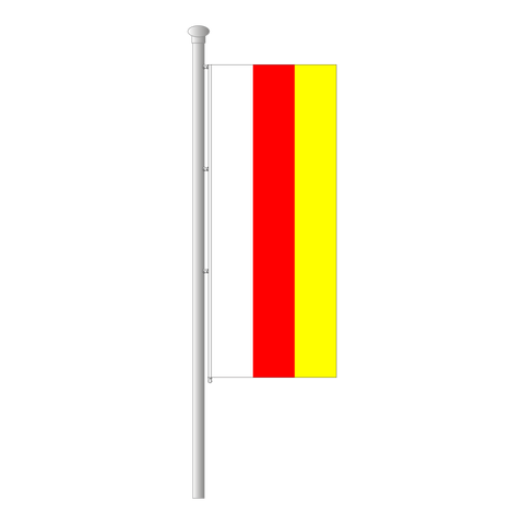 Südossetien Hissfahne im Hochformat