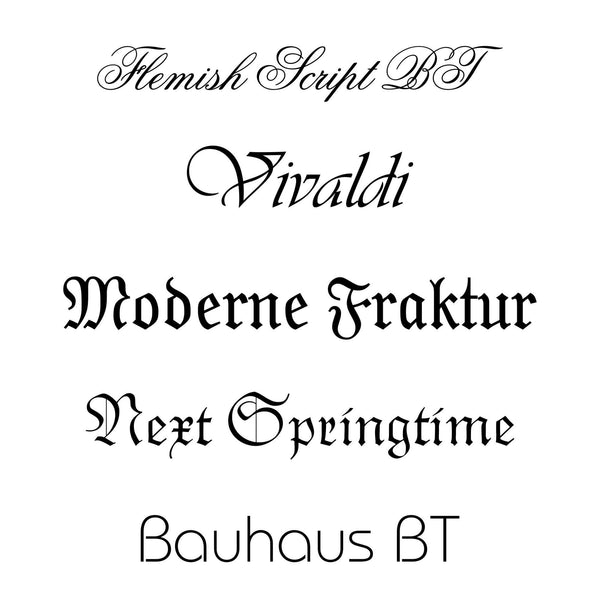 Schriftenauswahl für Urkunden von Tiervereinen