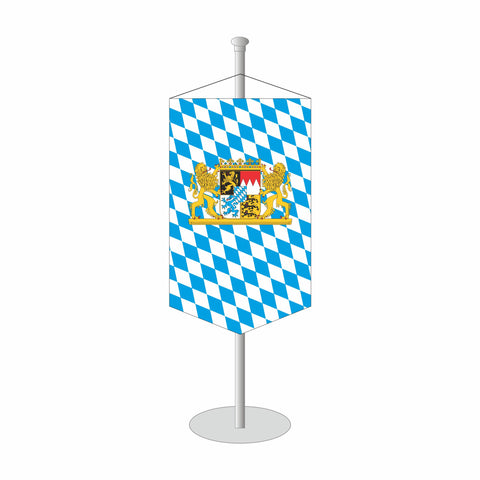 Tischbanner Bayern, bayerische Raute mit Wappen und Löwen