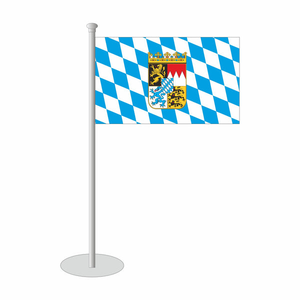 Tischfähnchen Bayern Raute mit Wappen, einlagig bedruckt