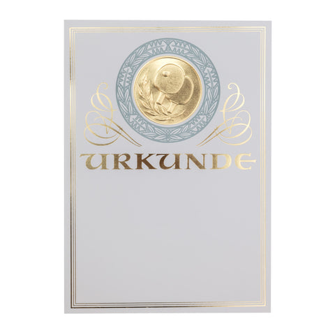 Urkunde Goldfolie Tischtennismotiv