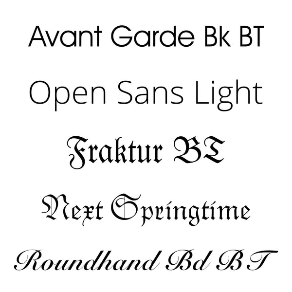 Schrifttypenauswahl für traditionelle Urkunden