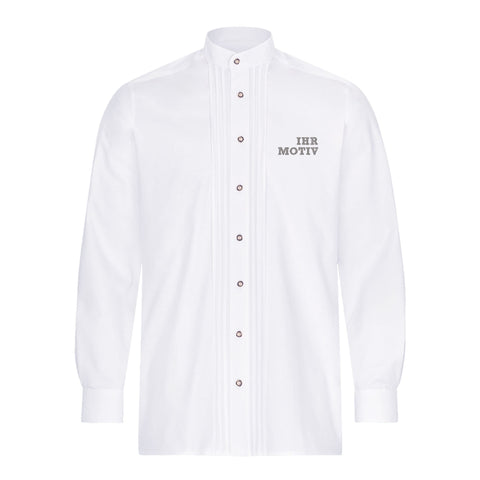 Trachtenhemd mit Stehkragen und durchgehender Knopfleiste