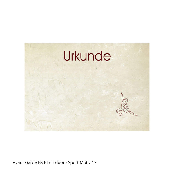 Stilisierte Turnerin auf Urkunde im Querformat