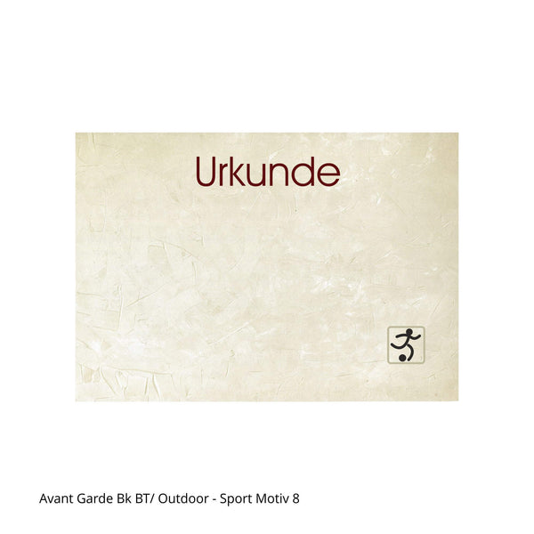 Urkunde im Querformat mit Fußball-Piktogramm