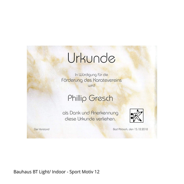 Ringermotiv auf Urkunde im Querformat