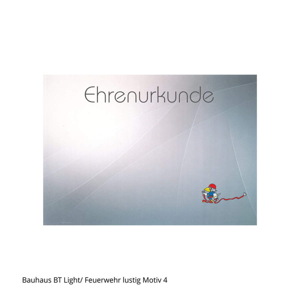 Schlichte Ehrenurkunde mit löschendem Feuerwehrvogel